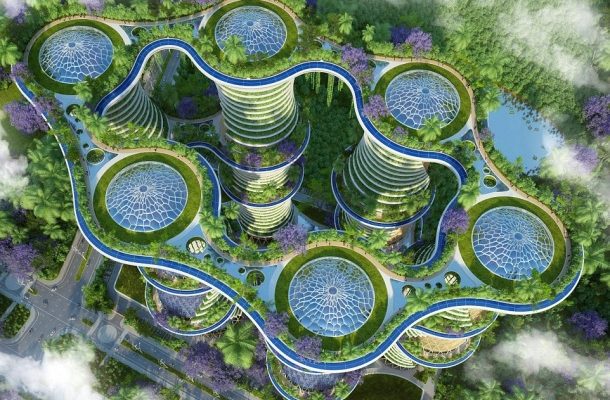 LUXUSNÍ PŘÍRODNÍ OÁZA ZE ZLATOU STŘECHOU VE  TVARU KORÁNU 1
