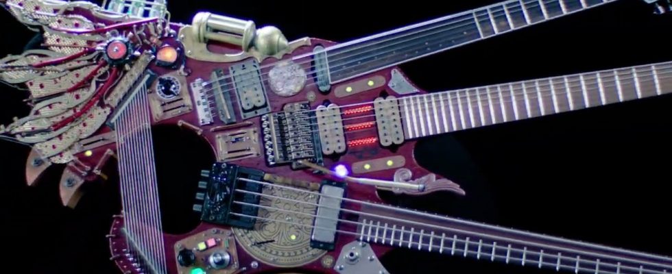 Ibanez odhaluje bláznivou tříkrkou kytaru Hydra vytvořenou pro Steva Vaie 1